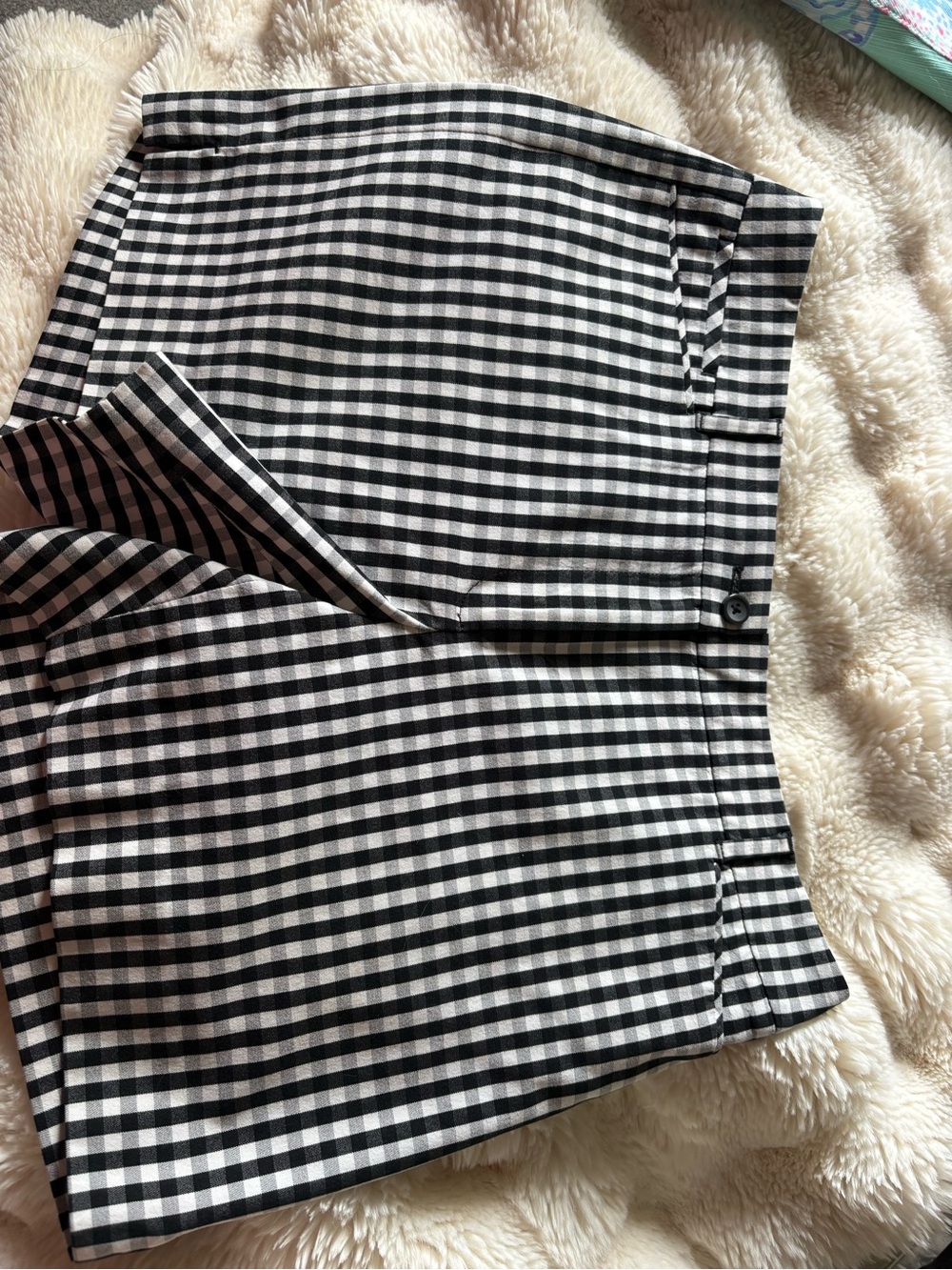 White House Black Market Black & White Gingham Mini Shorts